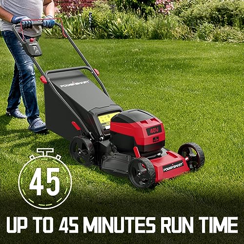 PowerSmart 40V MAX 17" Cordless Lawn Mower, 3-in-1 Brushless Push Lawn Mower with 4.0Ah Battery & Charger (DB2317)