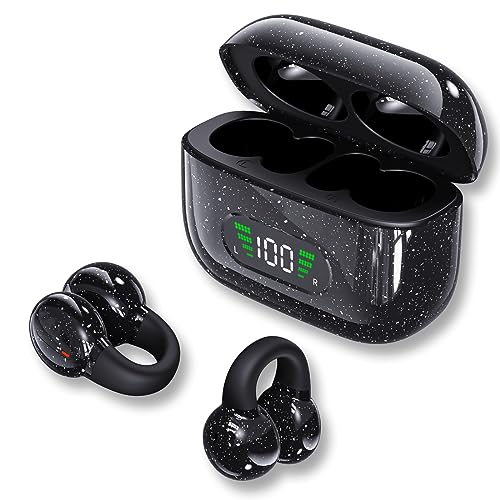 Open Ear Bluetooth Earbuds Ear Clips Wireless Bluetooth Headphones Open Ear Bone Conduction Earbuds Noise Cancelling Wireless Bluetooth Earbuds Open Air Headphones Earphones Sports Earbuds for School