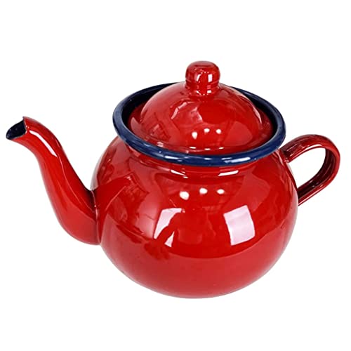 SAAKO Practical Teakettle Tea Kettles Ceramic Kettle Red Coffee Kettle Heat Resistant Handle Tea Pots for Gas and Induction Cooktops Teapot 1.2l Portable