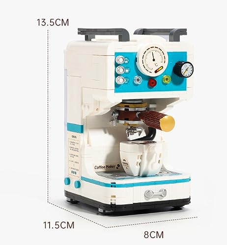 BEJARM 3D Micro Retro Machine Building Brick Sets for Adults Teens, Decorative Display Toys Collectible Model Birthday Gifts Home Ornament (Coffee Maker)