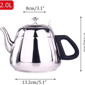 Practical Teakettle Tea Kettles 304 Stainless Steel Teapot Induction Cooker Kettle Ergonomic Handle Teakettle for Coffee, Milk and More Portable