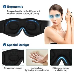 Sleep Headphones Wireless Sleep Mask - YRITOS Sleep Mask with Wireless Headphones, Washable Sleep Mask Headphones with Adjustable Ultra Thin Stereo Speakers Microphone Hands Free for Travel