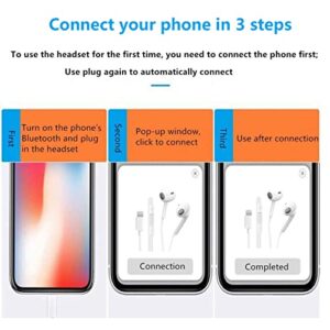 Apple Earbuds Headphones - in-Ear Noise Cancelling Wired Earbuds with Lightning Connector - [Apple MFi Certified] - Compatible with iPhone 14/13/12/11/XR/XS/8/7 - Built-in Microphone & Volume Control