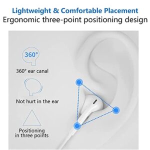 Apple Earbuds Headphones - in-Ear Noise Cancelling Wired Earbuds with Lightning Connector - [Apple MFi Certified] - Compatible with iPhone 14/13/12/11/XR/XS/8/7 - Built-in Microphone & Volume Control