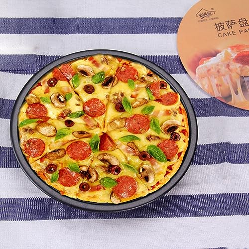 UPKOCH Pasties 3pcs Pizza Pan Set Carbon Steel Black Deep Cake Pans Round Loaf Pan Nonstick Bakeware Bread Toast Diy Baking Tin Cake Baking Tray (6in 8in 10in) Baking Pans