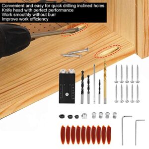 36pcs Pocket Hole Jig Kit, Aluminum Alloy Oblique Drilling Locator, Double Woodwork Guides Joint Angle Tool for Carpenters Angle Drilling Holes