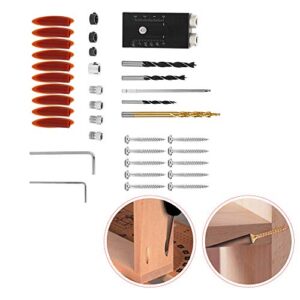 36pcs Pocket Hole Jig Kit, Aluminum Alloy Oblique Drilling Locator, Double Woodwork Guides Joint Angle Tool for Carpenters Angle Drilling Holes