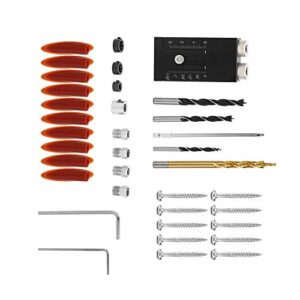 36pcs Pocket Hole Jig Kit, Aluminum Alloy Oblique Drilling Locator, Double Woodwork Guides Joint Angle Tool for Carpenters Angle Drilling Holes