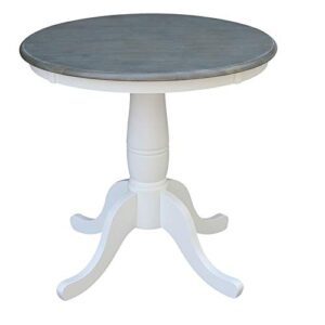 pemberly row modern 30" round solid wood gray table-dining height