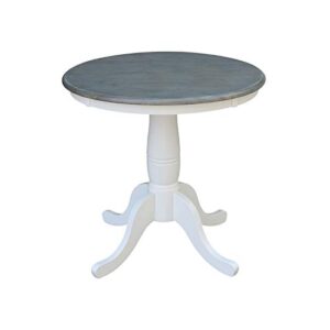 Pemberly Row Modern 30" Round Solid Wood Gray Table-Dining Height