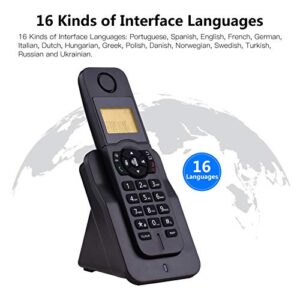 dsfen Expandable Cordless Phone Telephone with LCD Display Caller ID 50 Phone Book Memories Hands-Free Calls Conference Call 16 Languages Support 5 Handsets Connection for Office Business Home