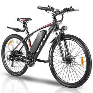 vivi electric bike, 27.5" electric mountain bike for adults, with 500w motor 48v 10.4ah removable battery, 20mph - class 2 ebike, up to 50 miles range, 21 speed, suspension front