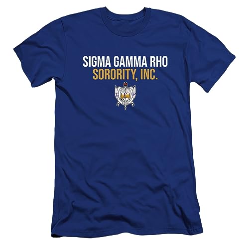 Sigma Gamma Rho Sorority Official Stacked Unisex Adult Canvas Brand T Shirt,Royal Blue, 2X-Large