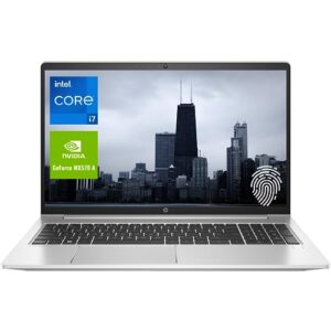 hp probook 450 g9 business laptop, 15.6” fhd display, intel core i7-1255u processor, nvidia geforce mx570a, 32gb ram, 1tb pcie ssd, webcam, fp reader, wi-fi 6, windows 11 pro, silver