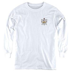 sigma gamma rho sorority official plaid badge youth long sleeve t shirt,white, large