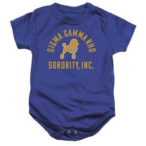 sigma gamma rho sorority official one color logo unisex infant snap suit for baby,royal blue, 18 months