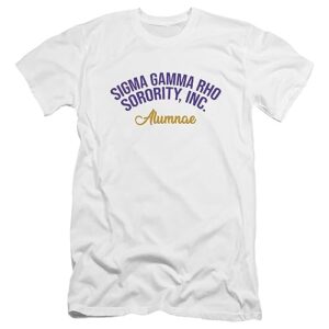 sigma gamma rho sorority official alumni unisex adult canvas brand t shirt,white, 2x-large