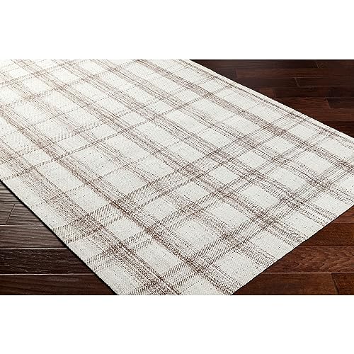 Surya Becki Owens x Sammy Handwoven Plaid Area Rug, 5' x 7'6", Silver