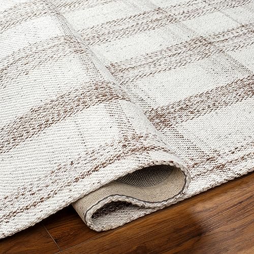 Surya Becki Owens x Sammy Handwoven Plaid Area Rug, 5' x 7'6", Silver