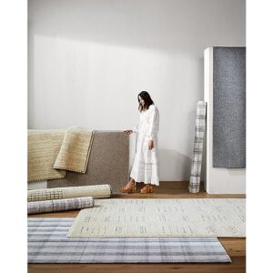 Surya Becki Owens x Sammy Handwoven Plaid Area Rug, 5' x 7'6", Silver