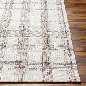 Surya Becki Owens x Sammy Handwoven Plaid Area Rug, 5' x 7'6", Silver