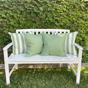 Ensperta Pack of 2 Outdoor 18x18 Waterproof Green Throw Pillow Covers Decorative Square Patio Pillows for Patio Furniture (Loden Frost)