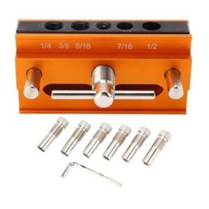 self centering dowel jig kit,drilling guide bushings set aluminum alloy anodized 4 holes drill positioner puncher locator joints tool for woodworking