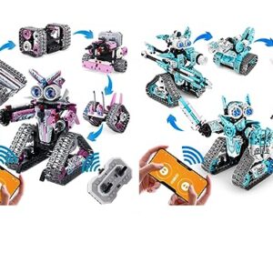 Amy&Benton Remote Control Robot Building Kit Stem Pink Robot Kit with APP for 8-16 Year Old Kids