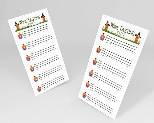 Halloween Themed wine tasting card scorecard for blind wine tasting party. Wine score card rating sheet for party, bachelorette party, girls night out party. Wine theme party tasting mat for wine.