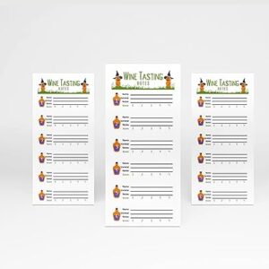 Halloween Themed wine tasting card scorecard for blind wine tasting party. Wine score card rating sheet for party, bachelorette party, girls night out party. Wine theme party tasting mat for wine.