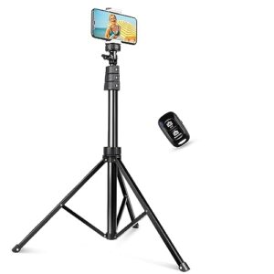 aureday 67'' cell phone tripod stand with remote control - versatile selfie stick tripod for live streaming, vlogging, and more - compatible with iphone, android, gopro, cameras