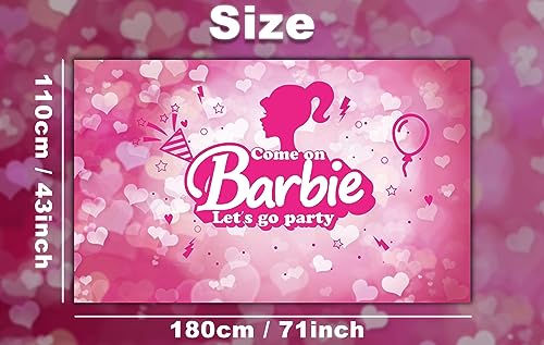 Hot Pink Party Backdrop for Girls Women Princess Birthday, Dazed Engaged, Baby Shower Decorations Bachelorette Party Photo Background Decoration, Come On Baby Let’s Go Party Banner, 71x43 inch