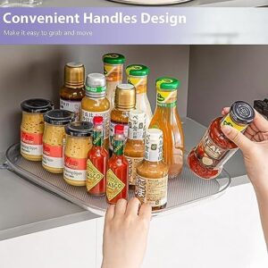 Square Lazy Susan for Refrigerator, Lazy Susan Turntable Organizer for Refrigerator, Transparent Countertop Condiment Storage Rack,for Kitchen, Cabinet, Table, Pantry (13.8 X 10.2 in, 1pcs)