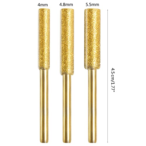 For Polishing Metals Cylindrical Burr 4/4.8/5.5mm Chainsaw Stone File Chain Sharpening Carving Grinding Tool Sharpener Stone Double Side Kitchen Knife-small Sticks Holder With Handle