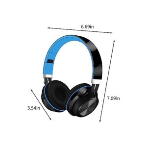 Wireless Bluetooth Headphones 5.0/TF Card with Microphone and Volume Control for School Cellphones Folding Tablets Android Smartphones Laptop, Noise Cancelling Headphones With Deep Bass (Sky Blue)