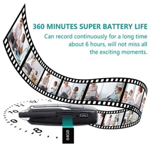 ClODGDGO 64GB Spy Camera Car Key,360 Minutes Battery Life Mini, Nanny Cam Hidden Camera with HD 1080P,Surveillance & Security Cameras