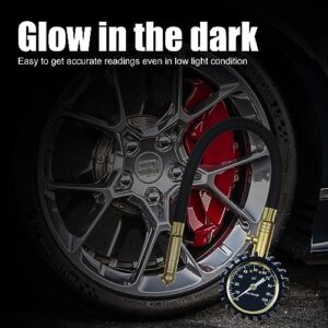 gunhunt 1 PC Car Valve Tire Pressure Gauge, 17.51" x 2.71" Car Universal Precision Mechanical Tire Deflate Zero Valve (Gold)