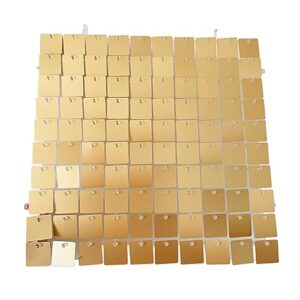 shimmer wall backdrop, 24 pcs sequin shimmer wall backdrop glitter air activated panels with clear interlock grid for wedding decoration (color : matt gold)