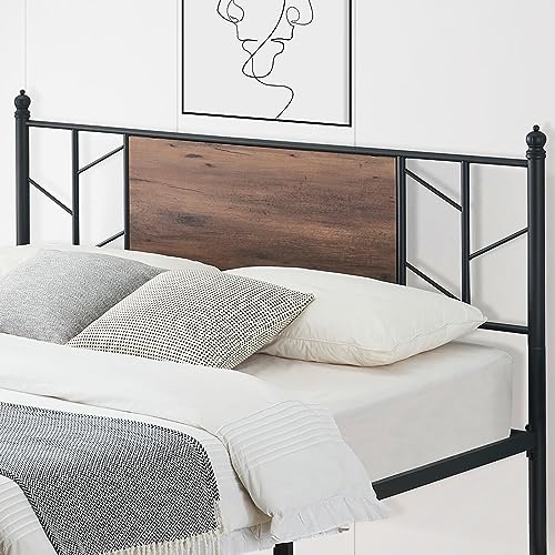 IDEALHOUSE Queen Bed Frame with Headboard, Upgraded Wood Platform Bed Frame with Sturdy Metal Slats Support, 12" Under Bed Storage, No Box Spring Needed, Easy Assembly, Noise Free