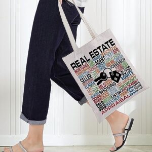 BWWKTOP Real Estate Agent Canvas Tote Bag Realtor Gifts Real Estate Gifts Realtor Tote Bag (Real Estate)