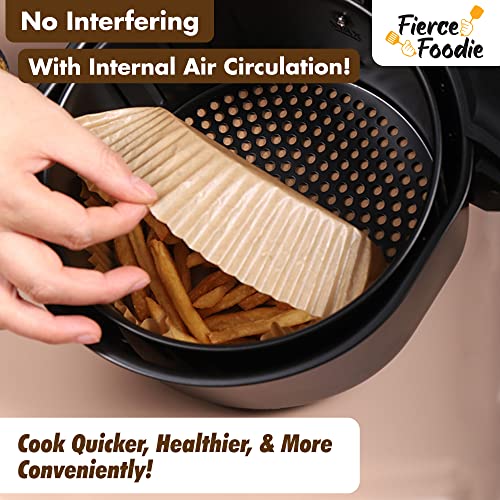 100 Pack Square and 100 Pack Round Air Fryer Disposable Paper Liner, Non-Stick Air Fryer Parchment Paper Liners, Fit 5-8 QT