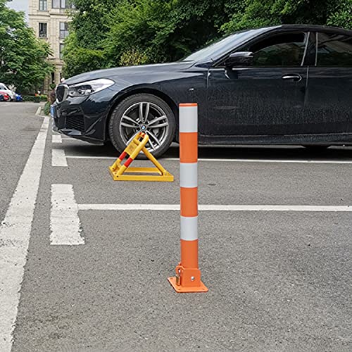 NOGRAX Parking Posts for Driveways Lockable Folding Security Post Parking Space Lock Reflective Parking Cones with Keys Parking