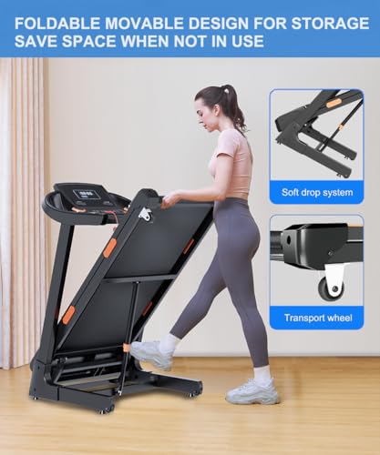 Treadmills for Home, Foldable Treadmill with Incline Automatic 15%, 3.5HP Portable Folding Jogging Running Machine for Home Office Gym, 265Lbs Capacity, Wide Running Belt, APP and Bluetooth