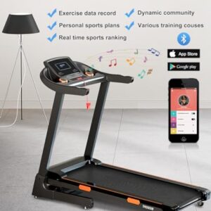 Treadmills for Home, Foldable Treadmill with Incline Automatic 15%, 3.5HP Portable Folding Jogging Running Machine for Home Office Gym, 265Lbs Capacity, Wide Running Belt, APP and Bluetooth