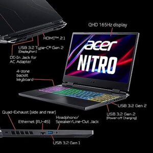 acer 2023 Newest Nitro 5 Gaming Laptop, 15.6" 165 Hz IPS Display, AMD Ryzen 7 6800H (8 core), NVIDIA GeForce RTX 3070 Ti, 16GB DDR5 RAM, 1TB SSD, Wi-Fi 6E, Backlit Keyboard, Windows 11 Home