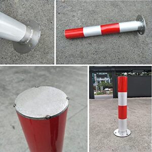 NOGRAX Fixed Parking Bollard Made of Steel Parking Space Lock with Reflective Security Bollards for Driveway Durable Security Posts Parking