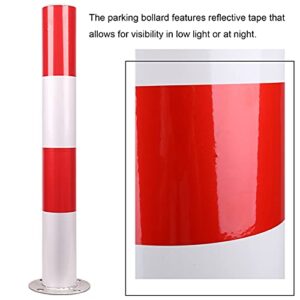 NOGRAX Fixed Parking Bollard Made of Steel Parking Space Lock with Reflective Security Bollards for Driveway Durable Security Posts Parking