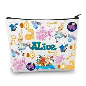 cmnim we are all mad here alice gift makeup bag smiling cat wonderland quote cosmetic bag alice fairy tales gifts (aiice makeup bag 1)