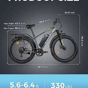 Mukkpet Suburban 750W Electric Bike for Adults, 25MPH Ebike, 26'' Fat Tire Electric Mountain Bikes 48V 15AH BMS Removable Battery Electric Bicycles