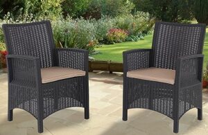 yoyomax patio furniture set clearance, outdoor rattan chair for garden, porch, yard, backyard, poolside-black, 2pcs